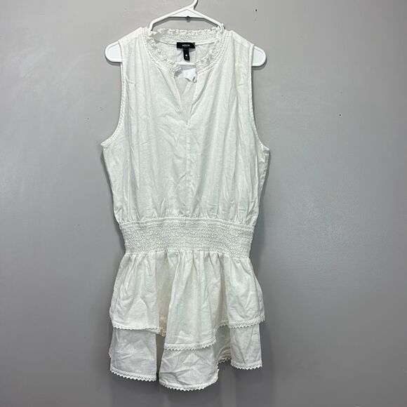 Aqua White Blouson Style Cover up / Dress - Picture 4 of 7